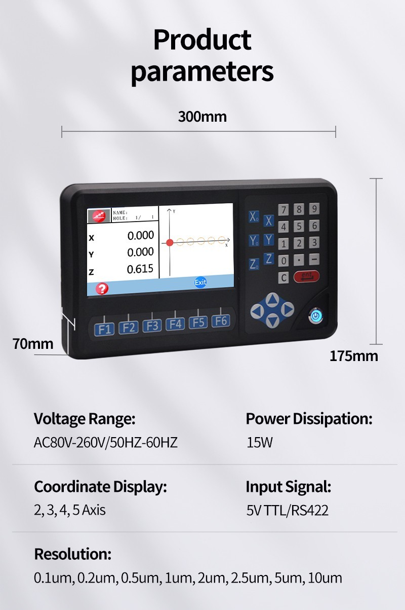 Ditron Slim Thin Linear Glass Scale Encoder 5um 2 Axis 3 Axis DRO Mini Lathe