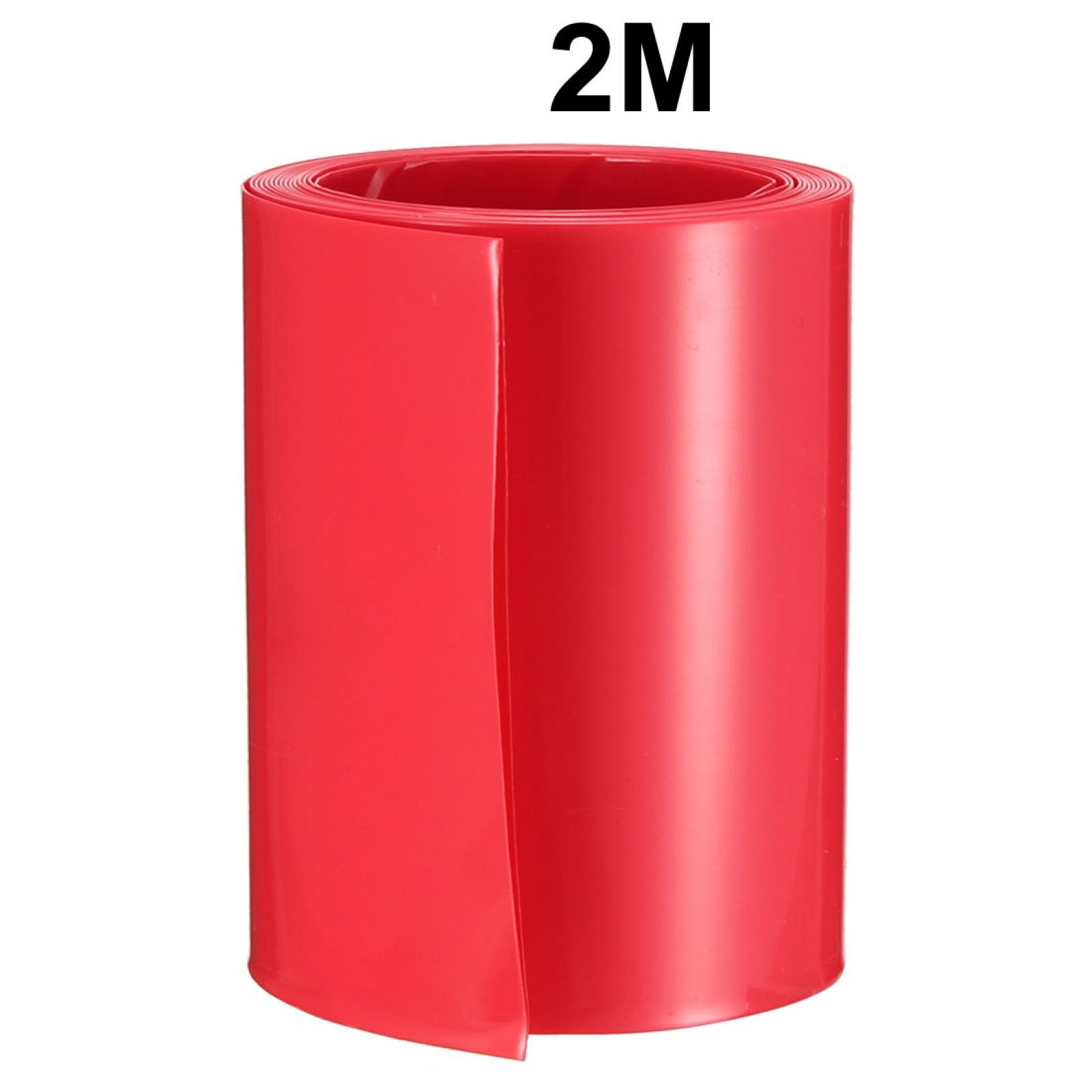 PVC Heat Shrink Tubing Tube 70mm Flat Width for 18650 2M Red