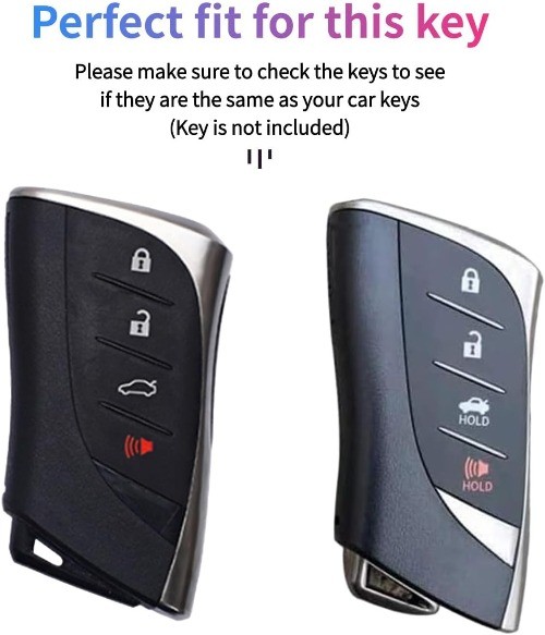 Silicone Key Fob Cover with 4 Buttons for 2018-2024 Lexus 500 50 Color: Purple