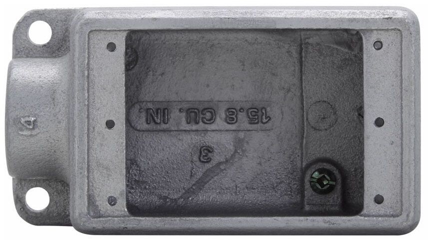 Crouse-Hinds FS2, 1-Gang, (1) 3/4″, Iron, FS, Shallow, Cast Device Box, 1pc