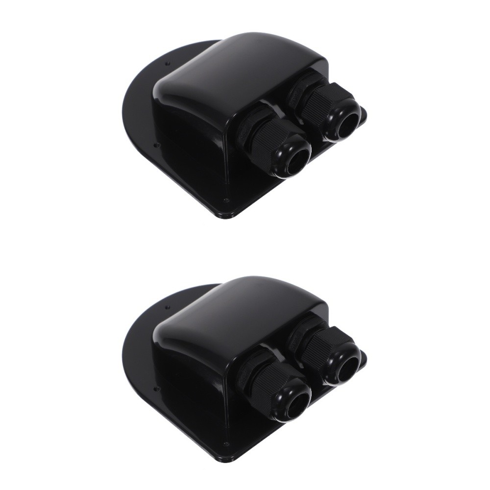 Set of 2 Solar Double Cable Entry Gland Connection Box Heatproof