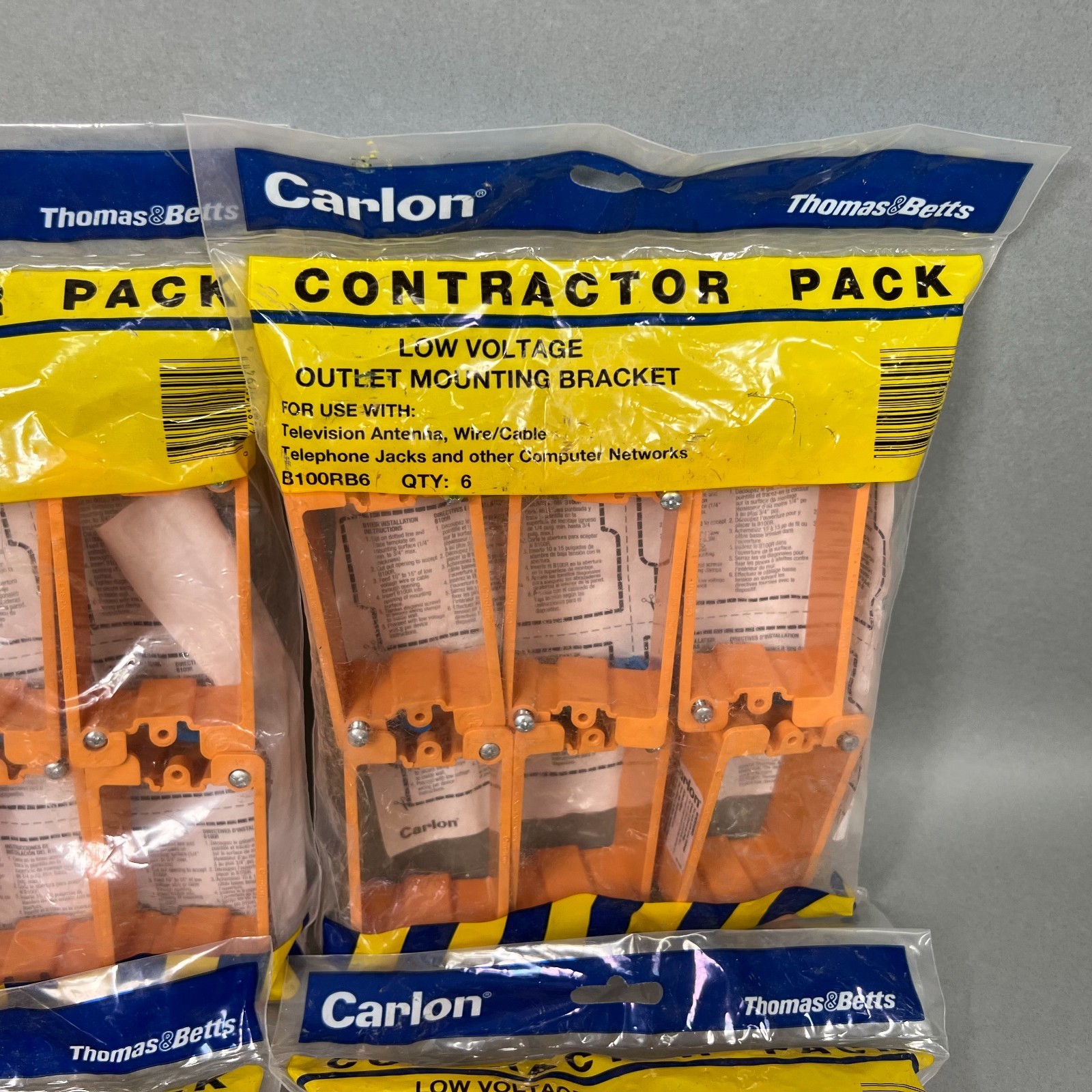 24 Carlon B100RB6 1-Gang Low-Voltage Old Work Box Thomas & Betts PVC NEW