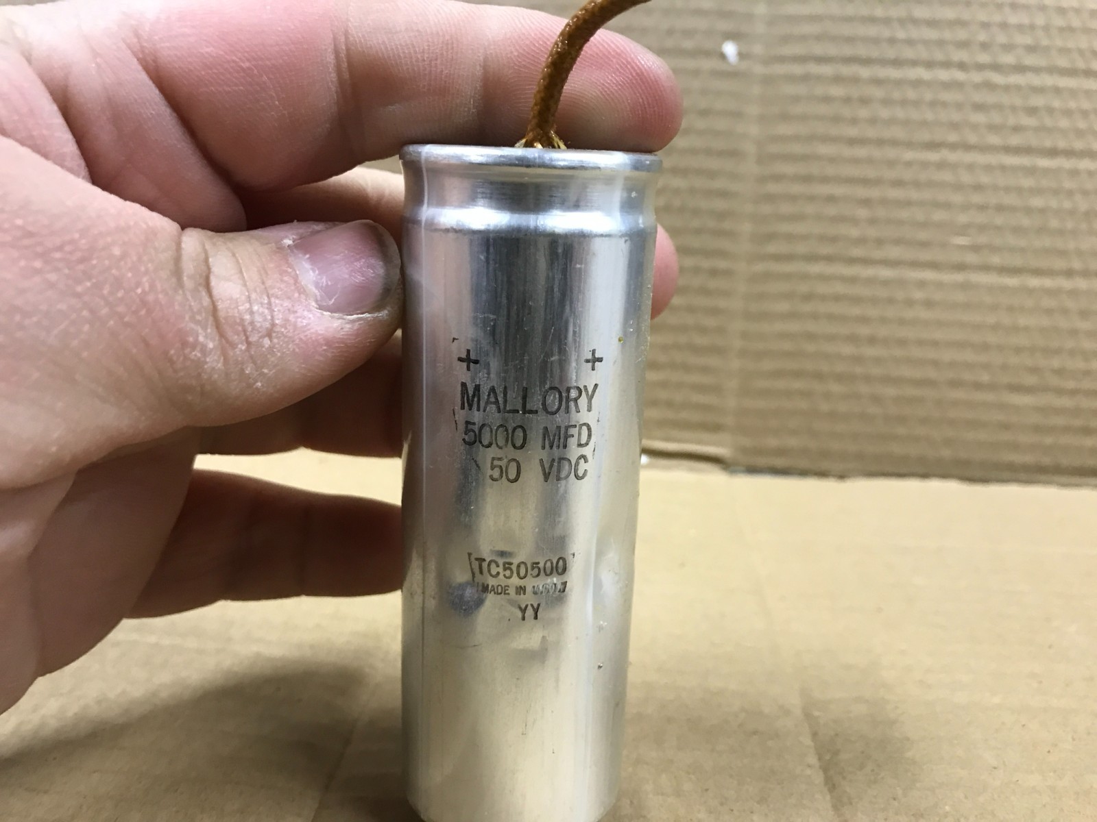 NOS Mallory Electrolytic Capacitor – TC50500, 5000 MFD 50VDC