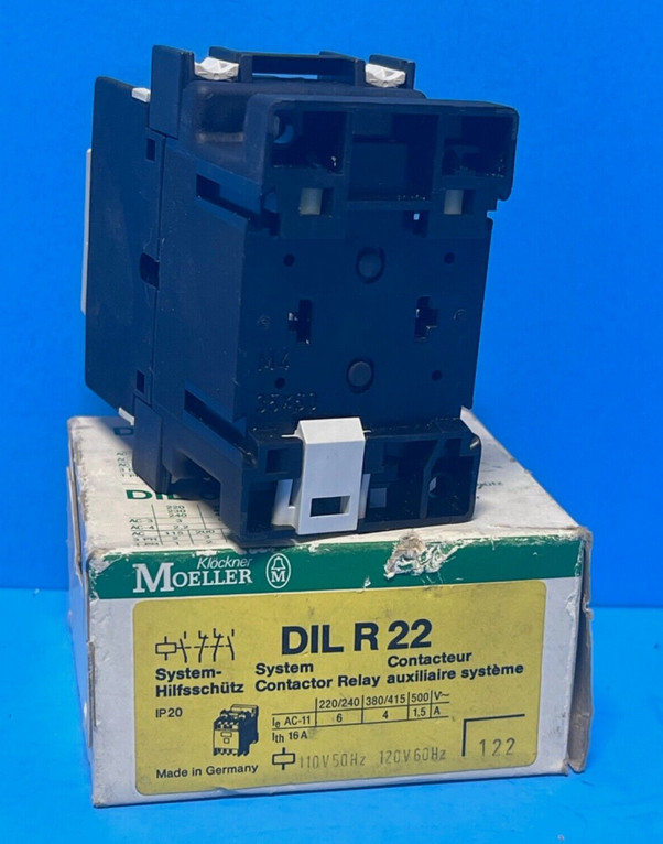 Klockner Moeller DILR-22 Contactor Relay 2N.O. + 2N.C. Rated 15 A 120V Coil