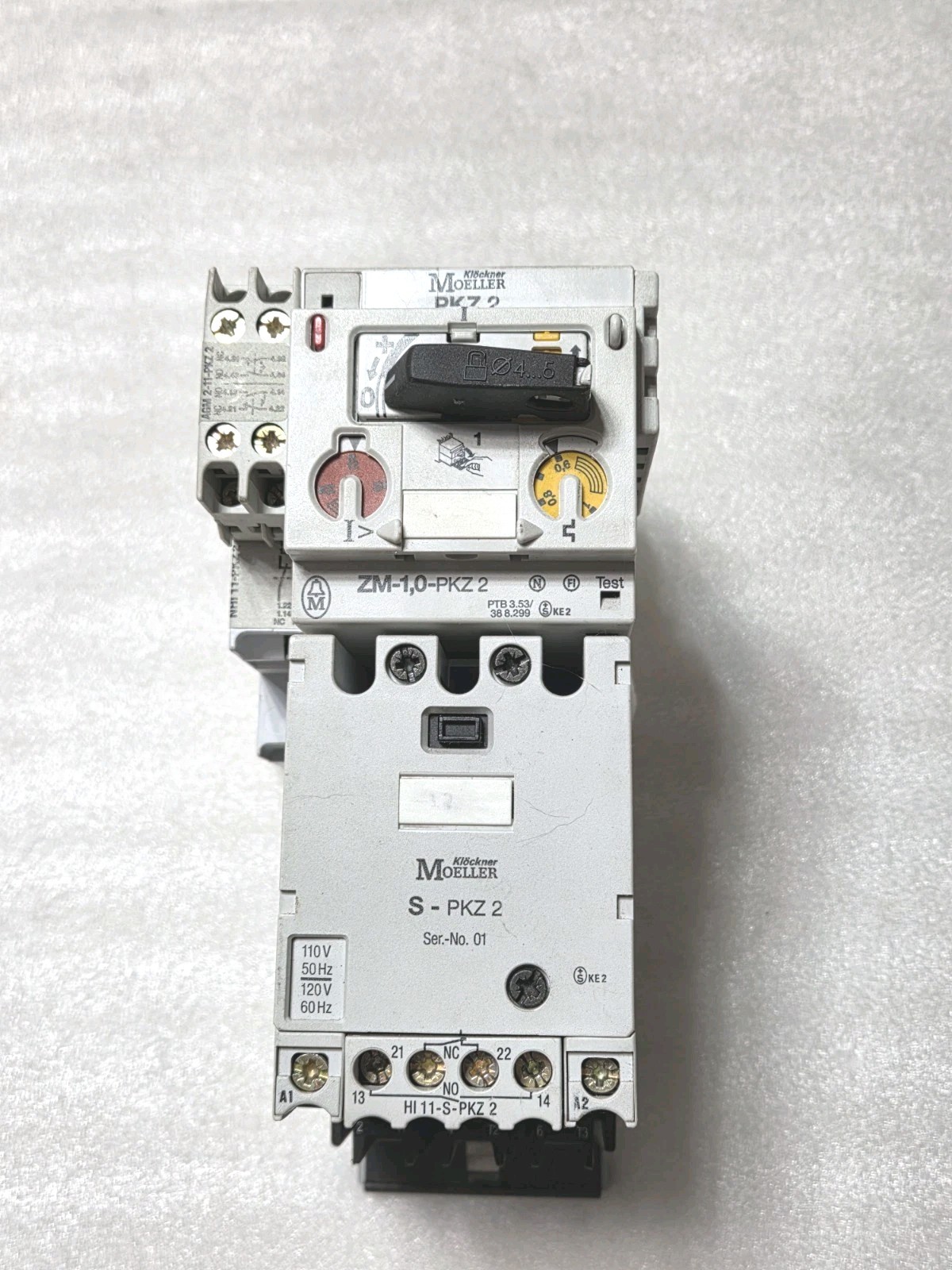 Klockner Moeller S-PKZ2,  ZM-1,0-PKZ2,PKZ2 Combination Starter Motor Protector