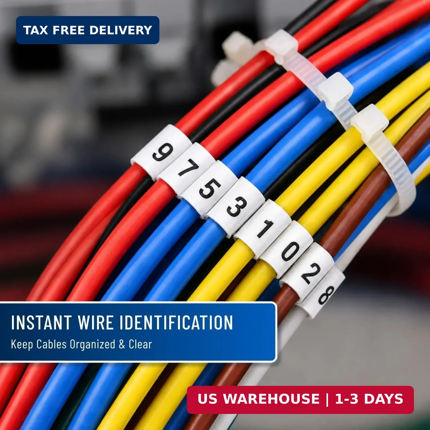 Premium Wire Marker Book Numbered 1-45 for Cable Management, Vinyl-Coated, High-