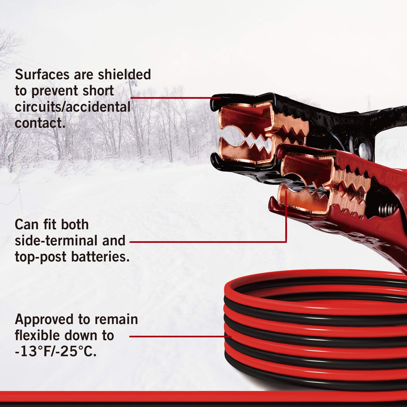 CARTMAN 4 Gauge 16 Feet Jumper Cables 300AMP Heavy Duty Booster Cable in Carry