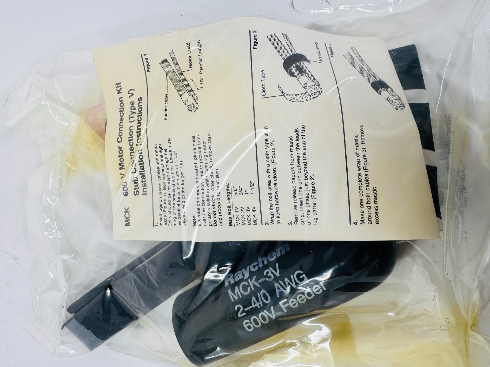 Raychem MCK-3V 600V Motor Connection Kit 3/C AWG: #2-#4/0 Feeder BOX Of 5