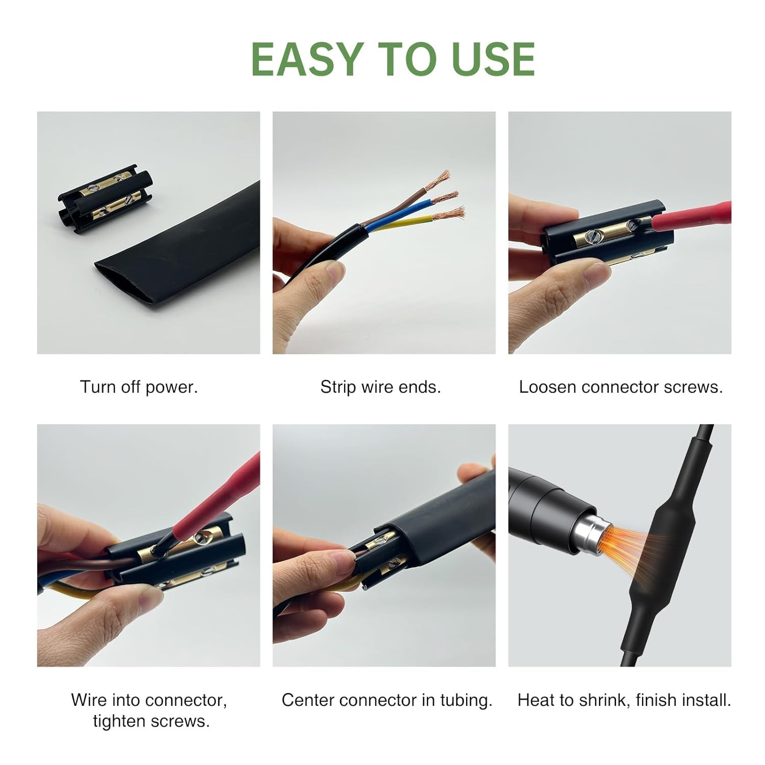 Underground Wire Splice Kit Direct Burial Waterproof UF Cable Connector 14/3-8/3