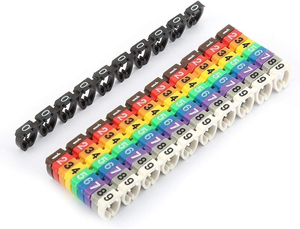 Multicolor Wire Markers – 100 PCS KCM-6MM Plastic Labels for Easy Identification