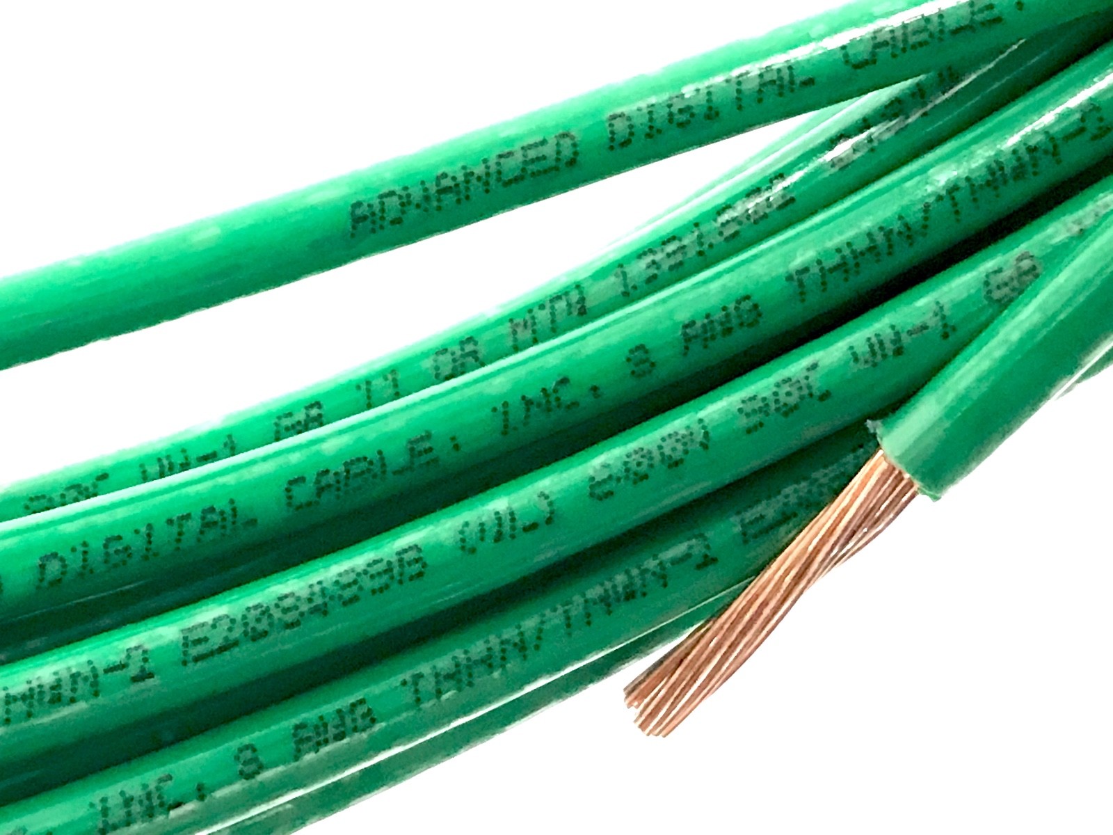 25′ FEET THHN THWN-2 8 AWG GAUGE GREEN COPPER BUILDING WIRE VW-1