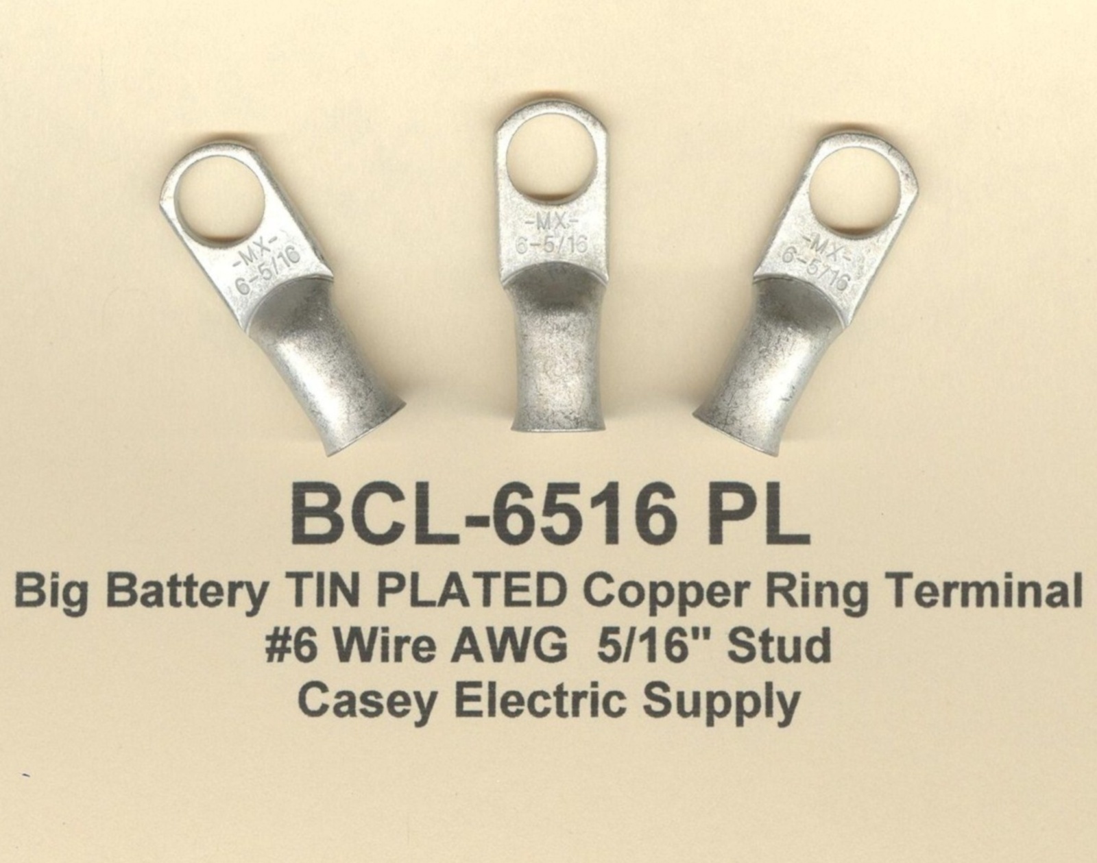 10 TIN PLATED Big Battery Copper Ring Lug Terminal Connector #6 Wire Gauge 5/16″