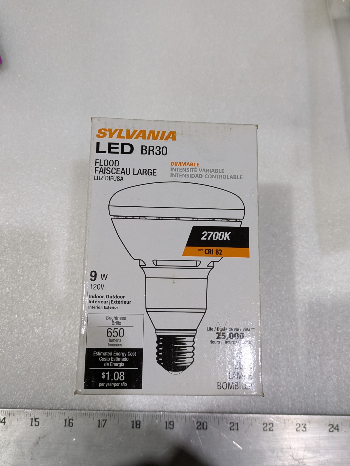 SYLVANIA LED BR30 FLOOD LIGHT 2700K 9W 120V