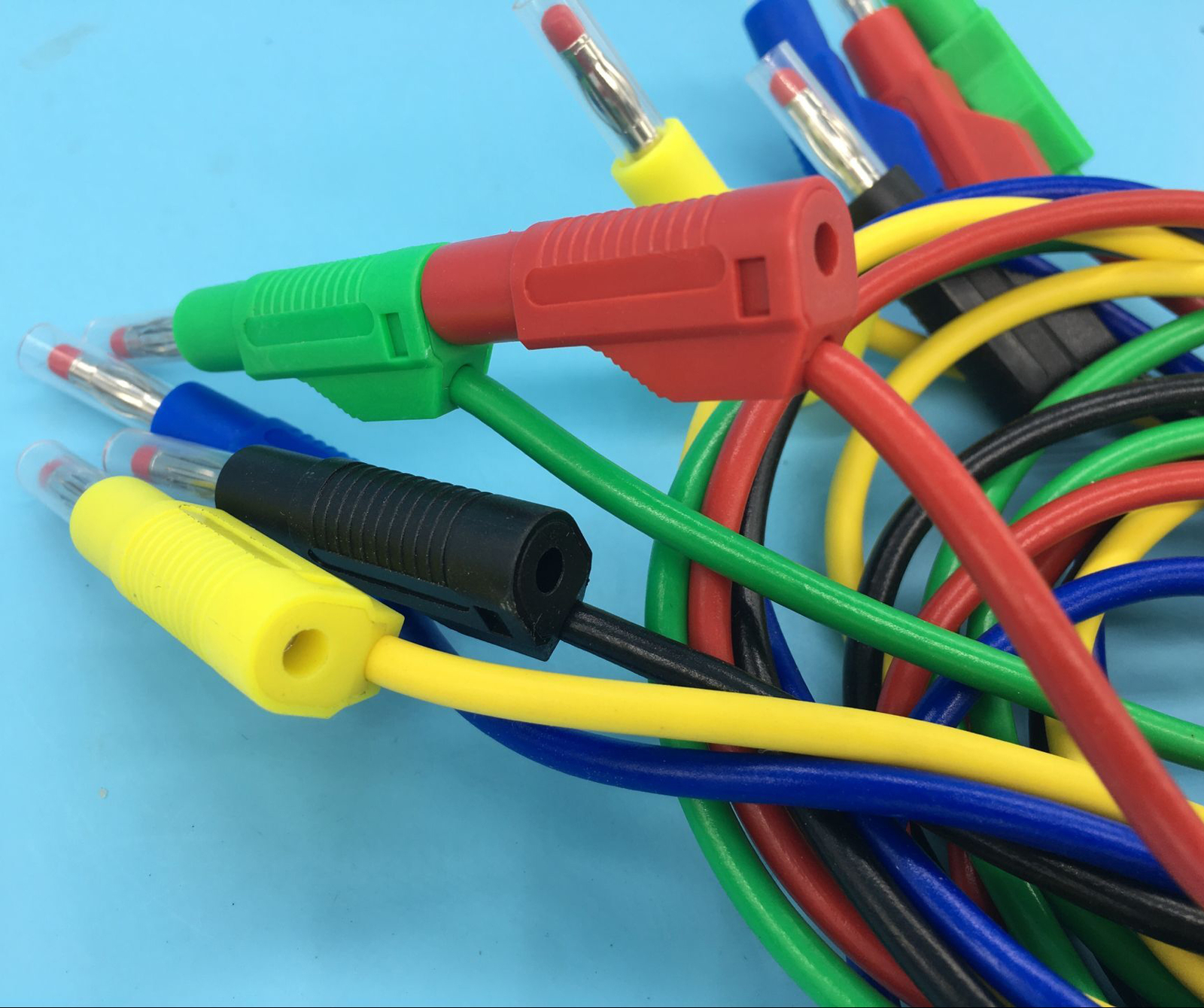 4mm Stackable Banana Plug 14AWG 0.5M/1M/2M Test Lead cables Retractable Shrouds