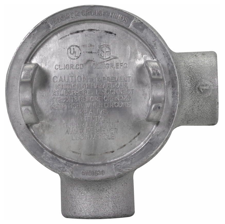 Crouse-Hinds GUAL26, Rigid Conduit Outlet Box And Cover, 3/4″ Iron, 1 PC
