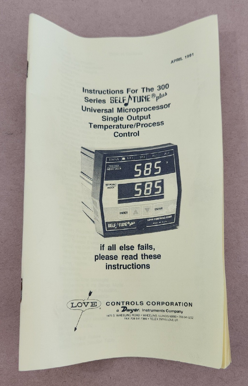 *NEW* Dwyer Love Controls 321-SP1-SP2-529 Temperature Controller Self Tune Plus