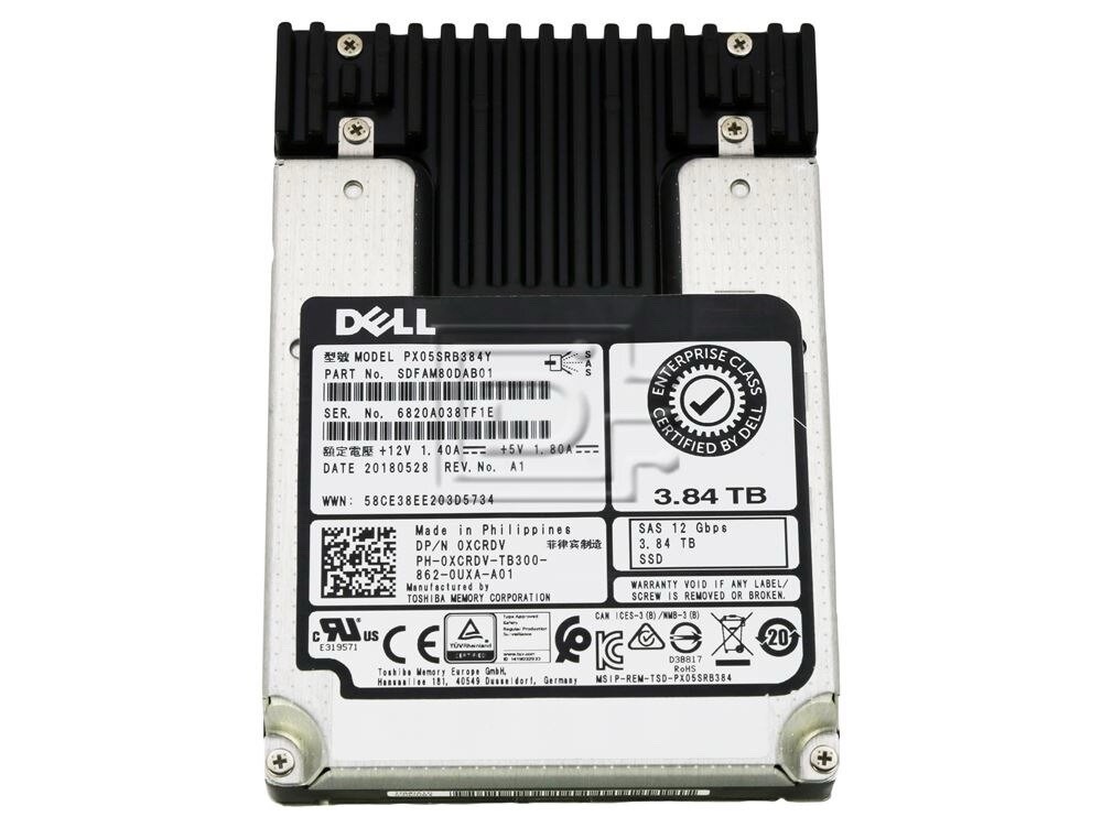 LOT of 3 New DELL PX05SRB384Y 3.84TB SSD 12Gbps 2.5″ SAS Solid State Drives MLC