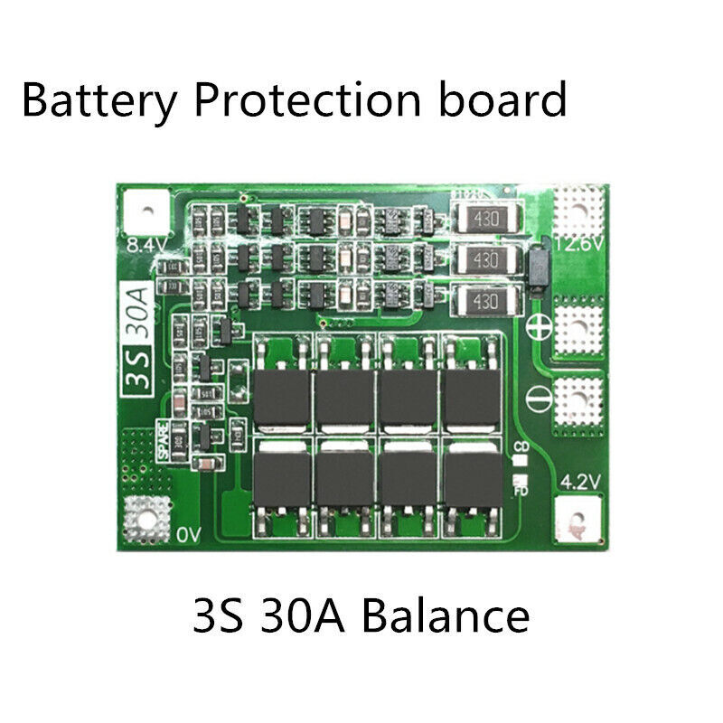 3S 12.6V 30A Li-ion Lithium Battery BMS Protection PCB Board Standard Balance