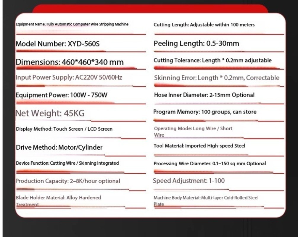 Integrated Stripping and Cutting Multi-Core Fully Automatic Wire Stripper