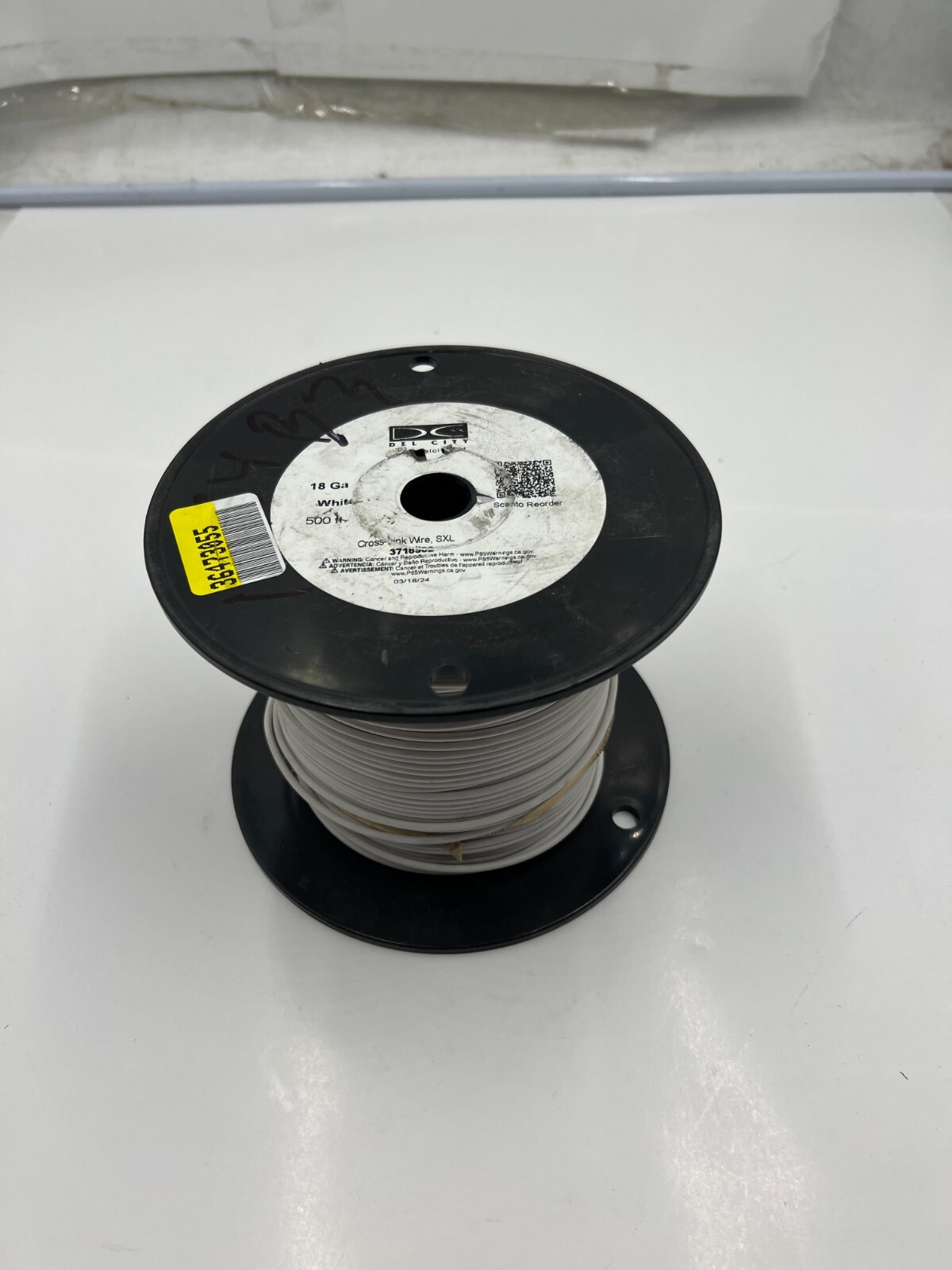 Del City Cross-Link Wire 18 Ga 500ft 3718502 White Temp Rating -40°C to 125°C