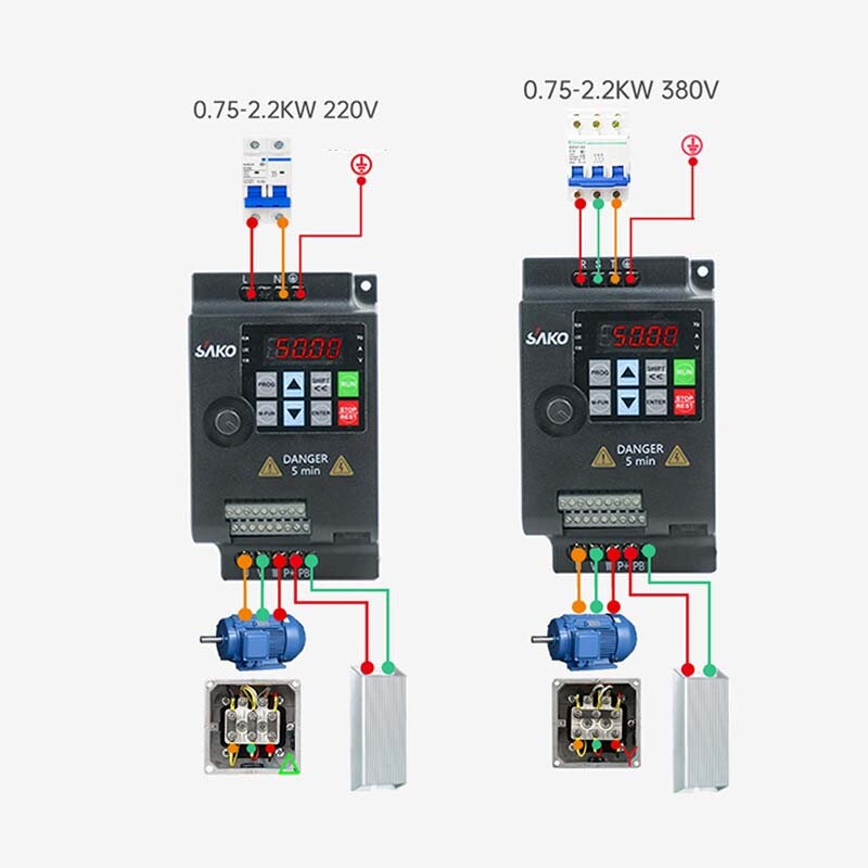 220V 1.5KW 2.2KW VFD Variable Frequency Drive Inverter Converter USA