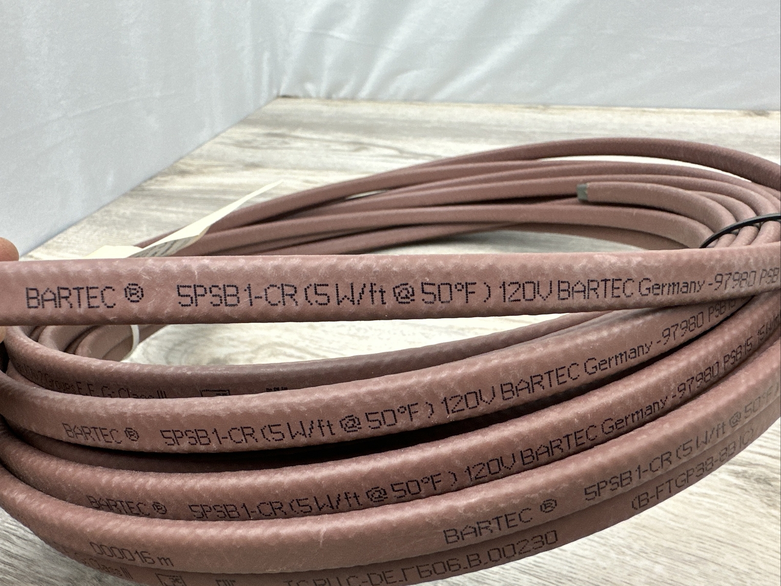 BARTEC 5PSB1-CR 5W/FT Parallel Self Regulating Heating Cable 120V 58FT