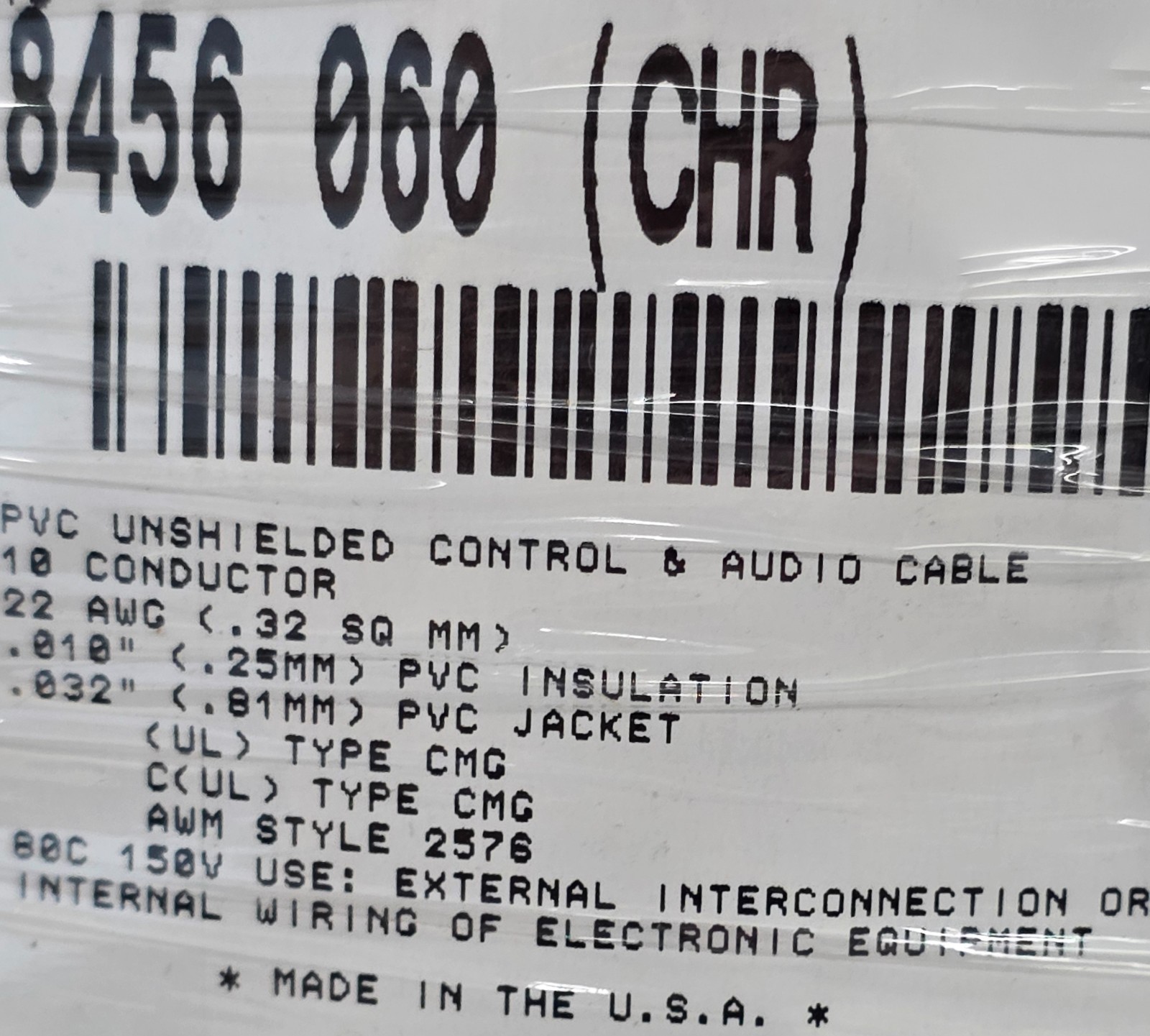 Belden 8456 22/10C Tinned Copper Electronic Control/Instrumentation Cable /10ft