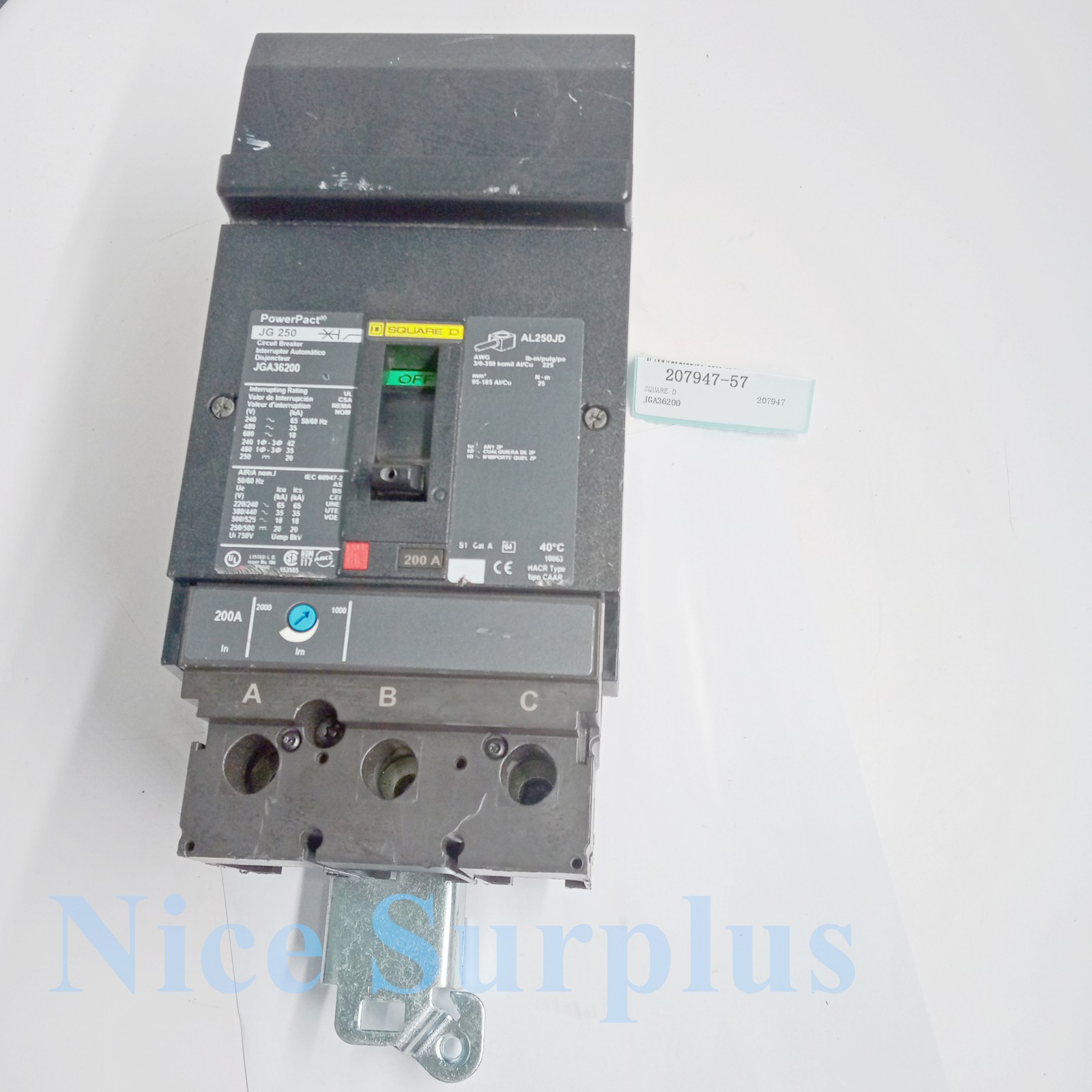 SQUARE D JGA36200 circuit breaker #57