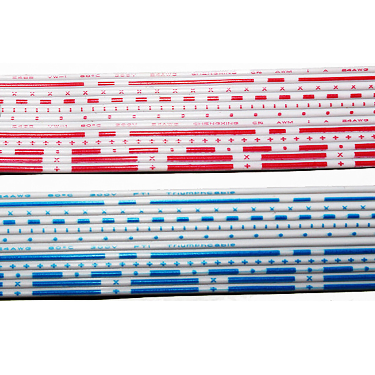 UL2468 Flat Ribbon Cable Wire 24AWG 26AWG Red-White Blue-White 6P 8P 9P 10P 12P