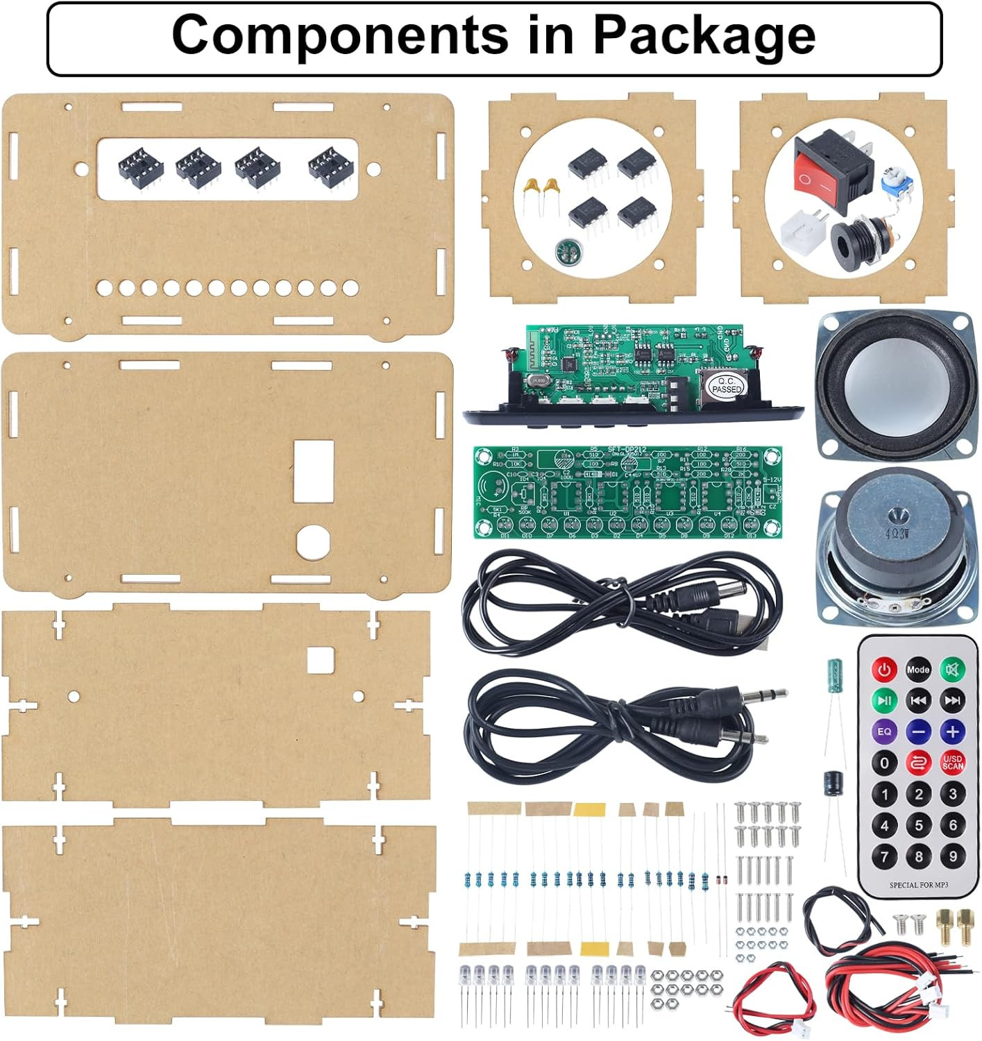 DIY Bluetooth-Compatible Speaker Kit, DIY FM Radio Soldering Practice Kit USB Ho