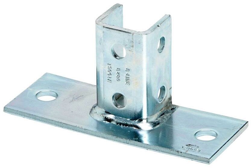 B-Line B280FLZN, 3-1/2″ H, Flush to Side Channel, Strut Post Base, 1 pc