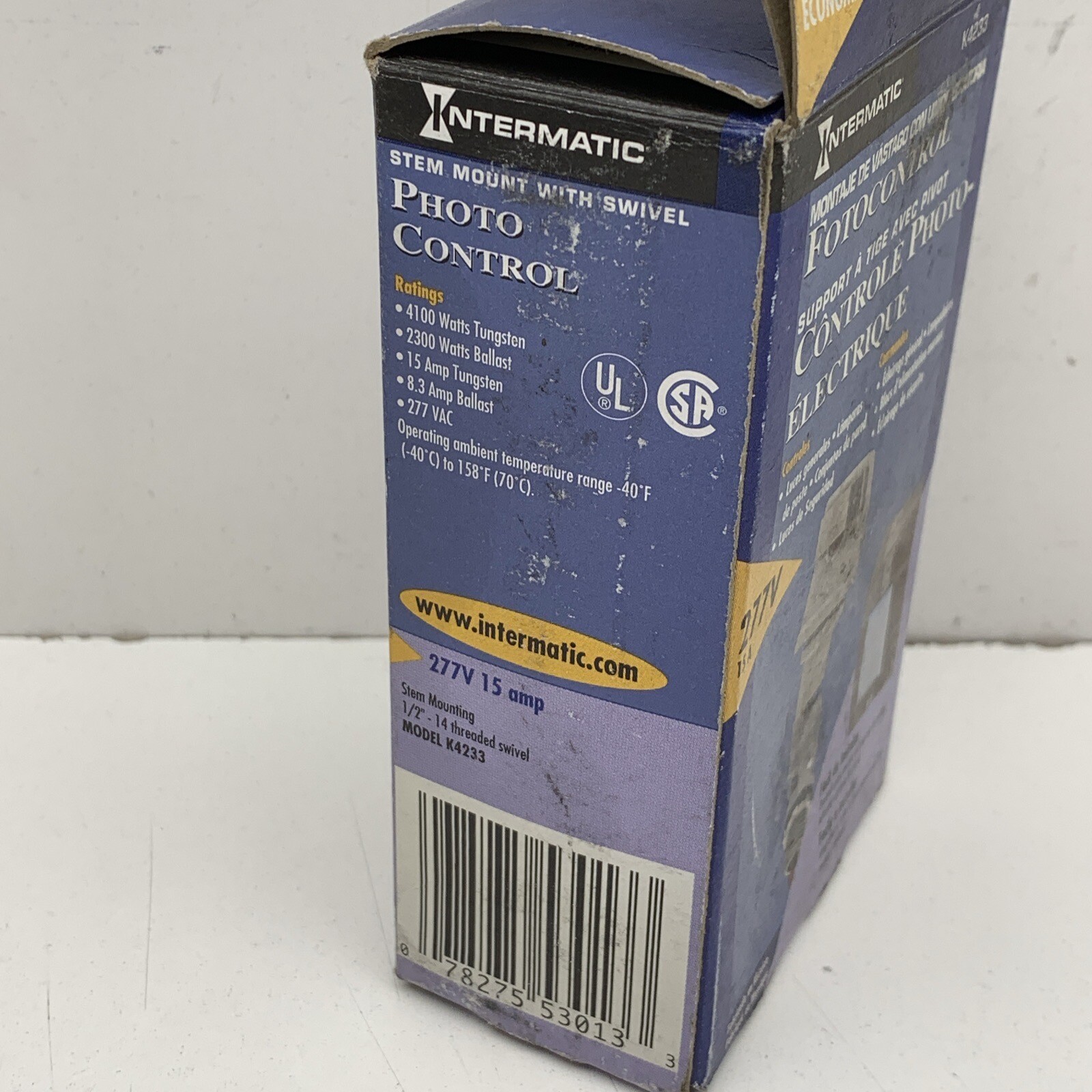 Intermatic K4233 Stem Mount w/Swivel 277V Thermal Photocontrol 277-VOLT ONLY