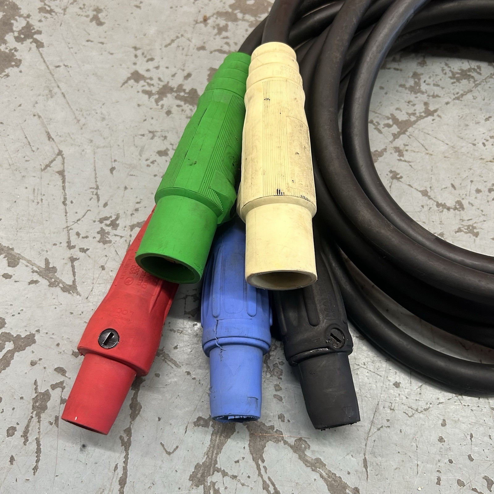 Cam Lock 2/0 Bare End Tail To Male Hubbell 600V 5ft Power Generator Cable MMFFF