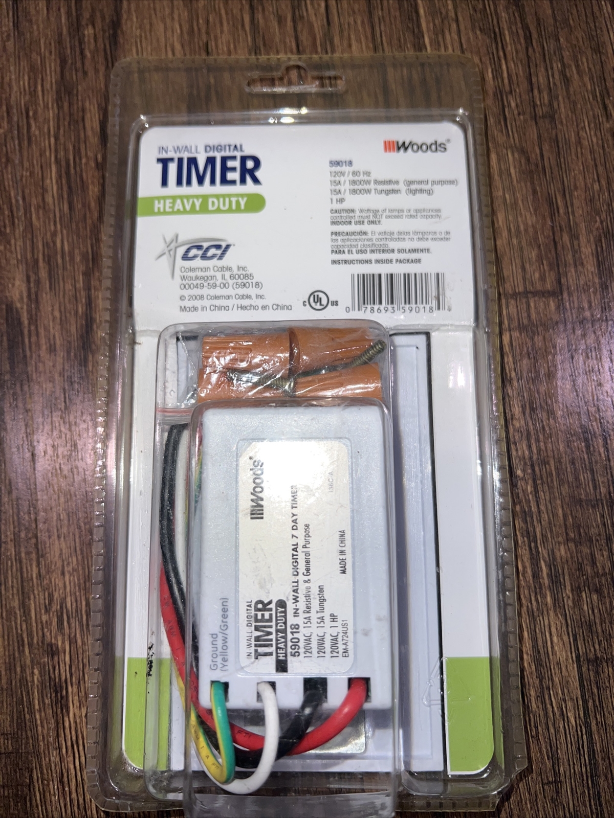 Woods 15-Amp 7-Day In-Wall Programmable Digital Timer Switch, White – Heavy Duty