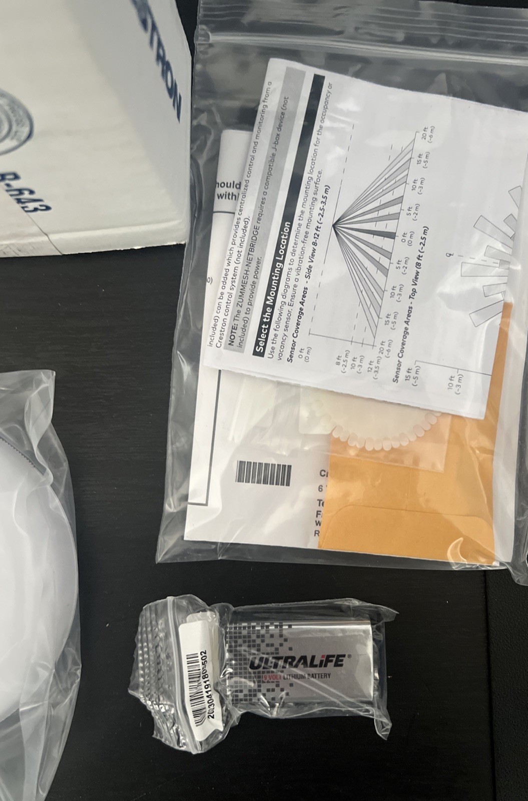 CRESTRON ZUMMESH-PIR-VACANCY-BATT Wireless Vacancy Sensor (w/ Battery) *NEW*