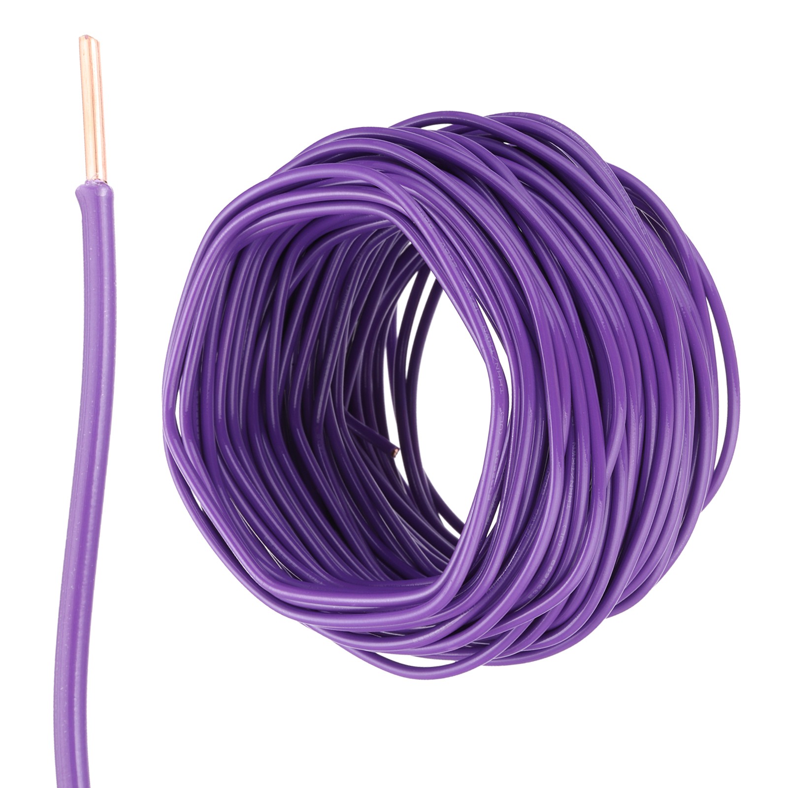 75 Feet Electrical Wire Insulated Solid Copper 12 AWG THHN Wire UL listed,Purple