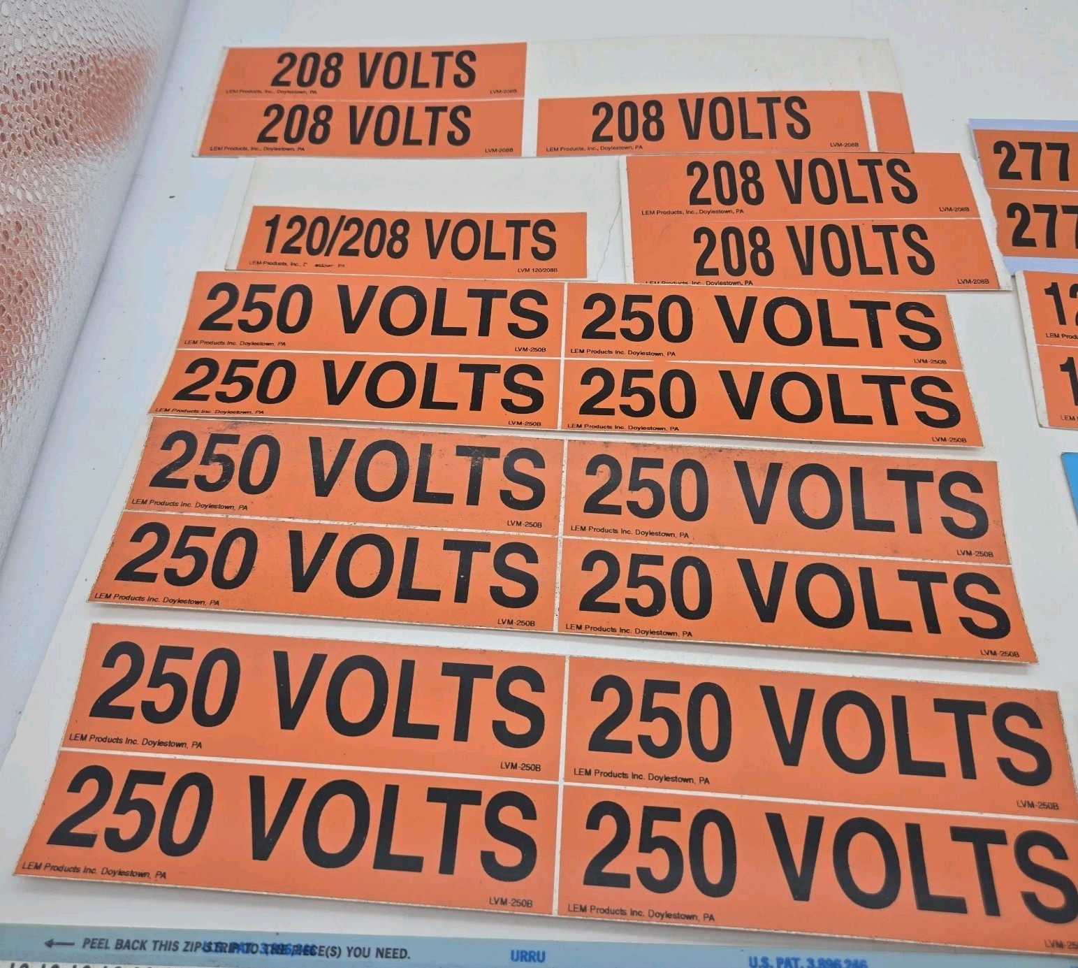 Vintage Brady Electrical Wire Marker Lot Conduit Voltage Labels High Voltage (82