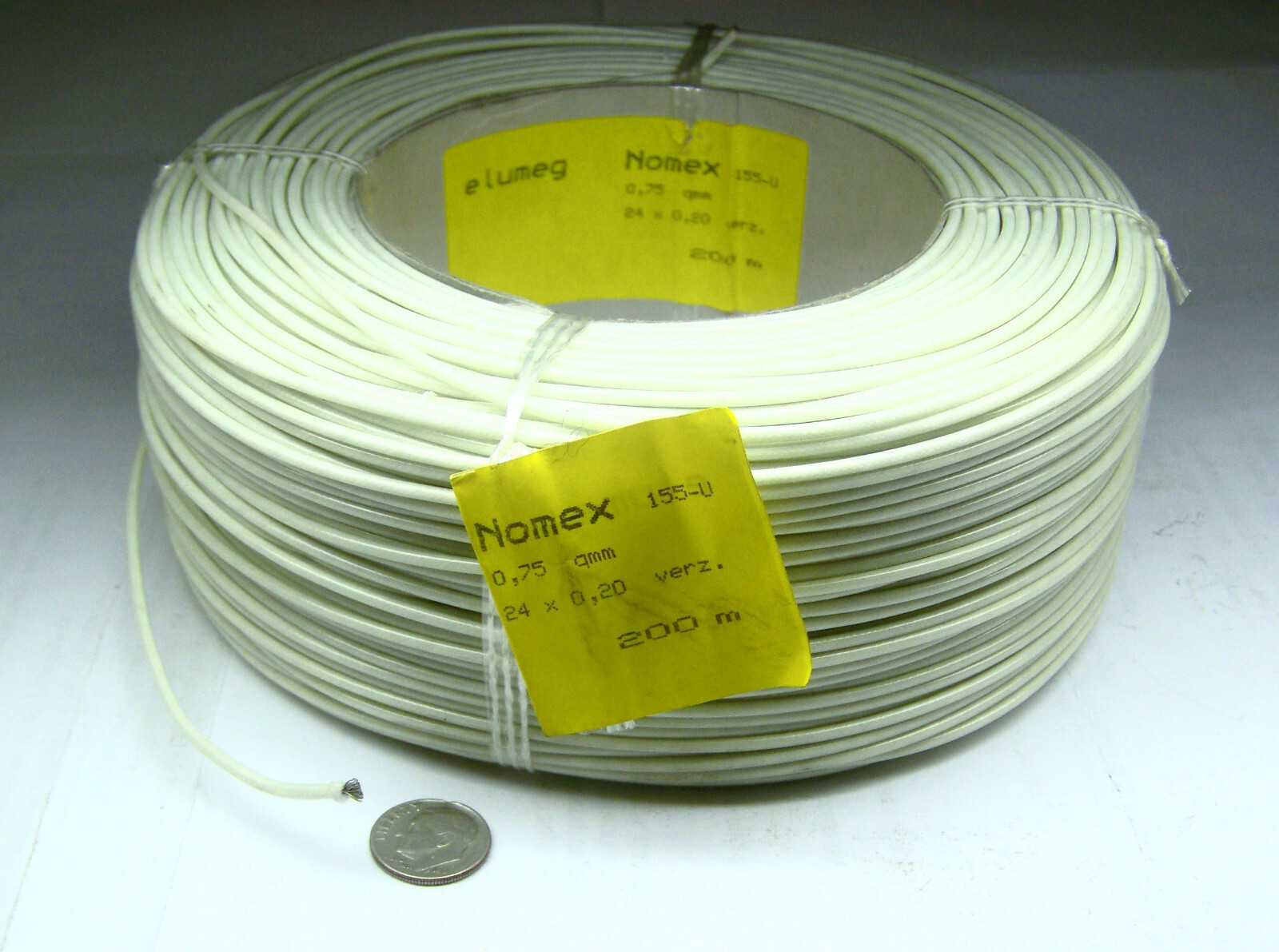 200 METER ROLL ESSEX NOMEX 155-U0 750″F”WHT NEW ELECTRICAL WIRE FIREPROOF WHITE