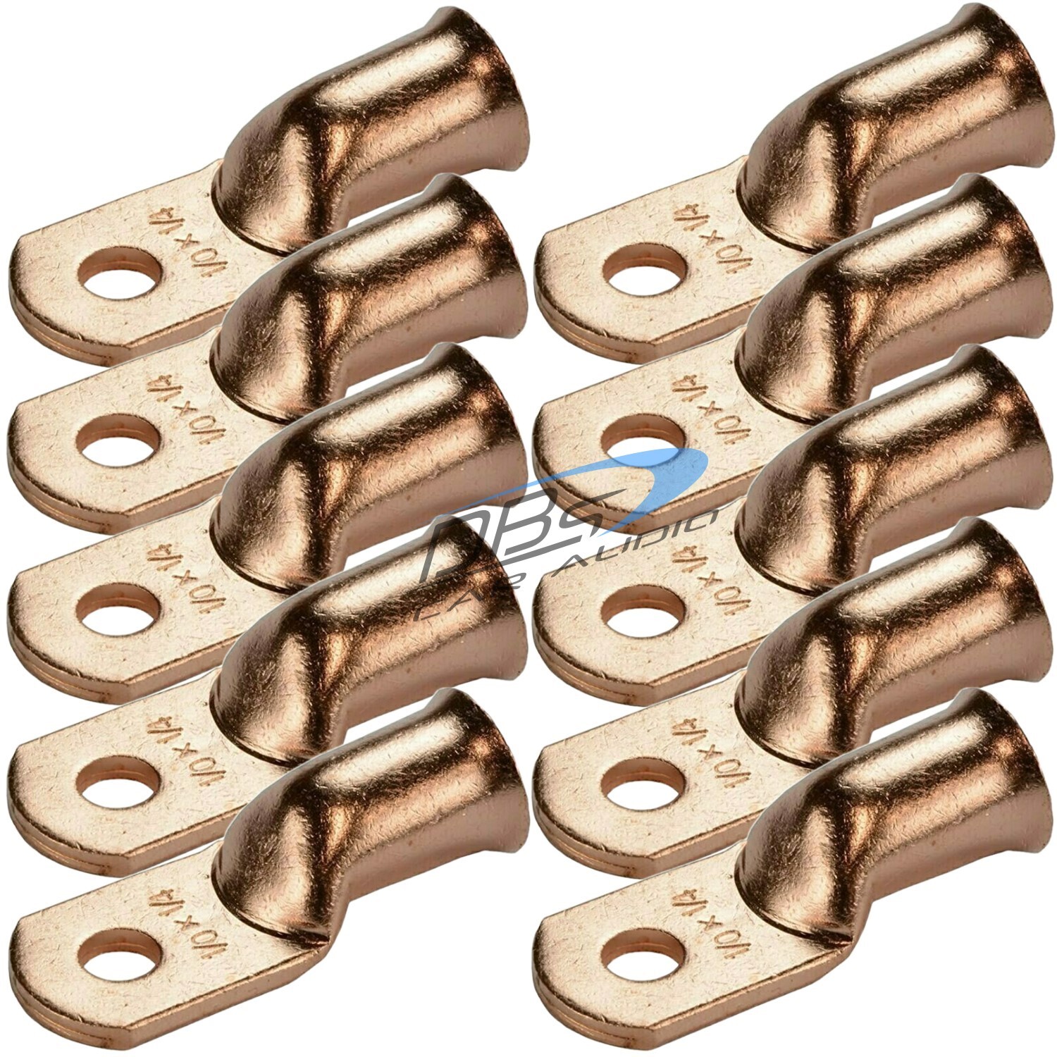 10x 0 Gauge Copper Wire Battery Ring Terminal 1/0 0GA Welding Lead Lug Connector