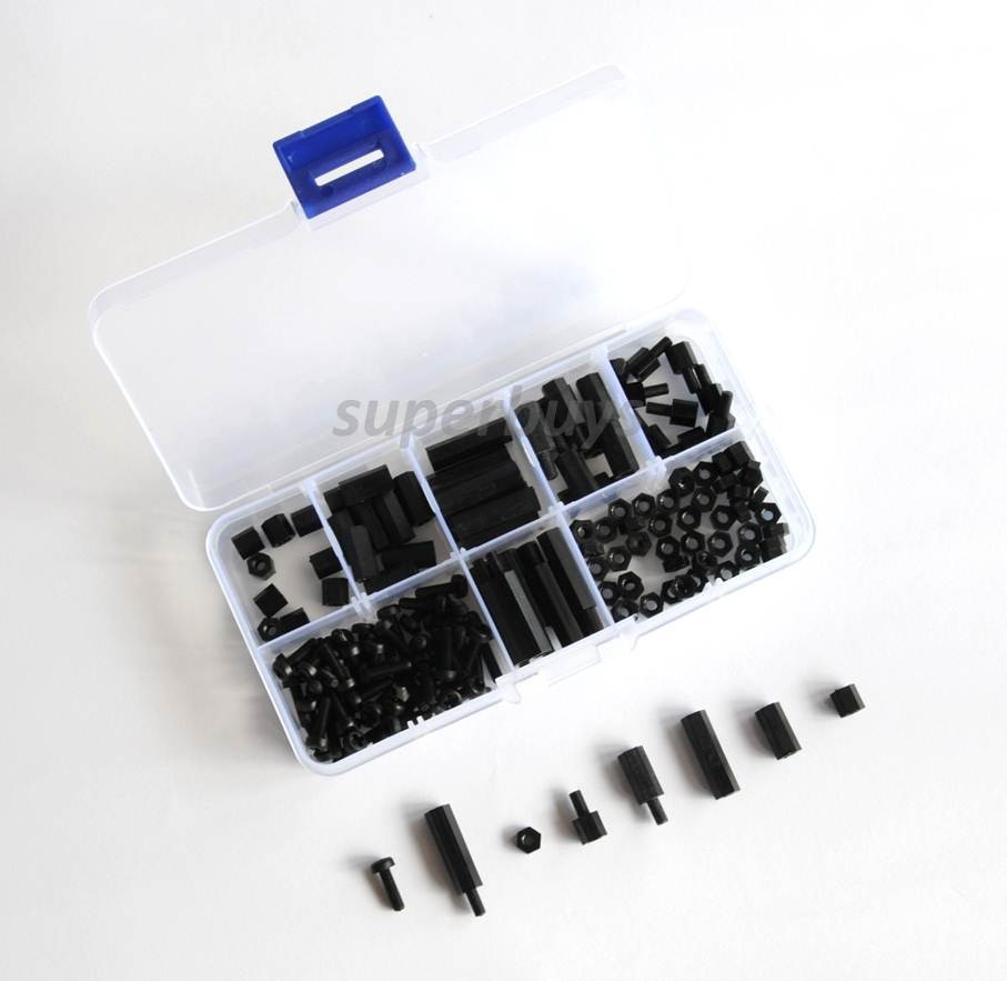 160Pc M-F Hex Spacer M3 Screw Nylon Nut Separator Kit Stand Off Standoff Set PCB