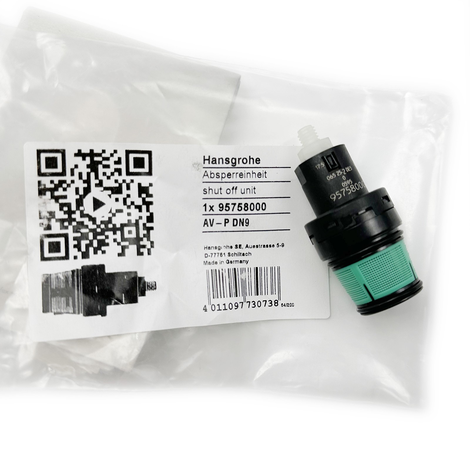 Brand New 95758000 Shut-off Valve Shower Accessories Core for Hansgrohe