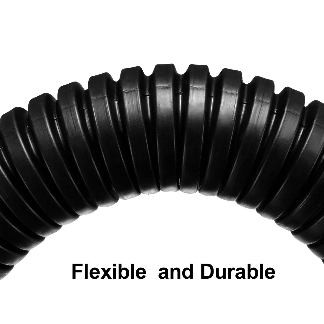 3.8 M 20×25 mm PP Flexible Corrugated Conduit Tube for Garden,Office Black