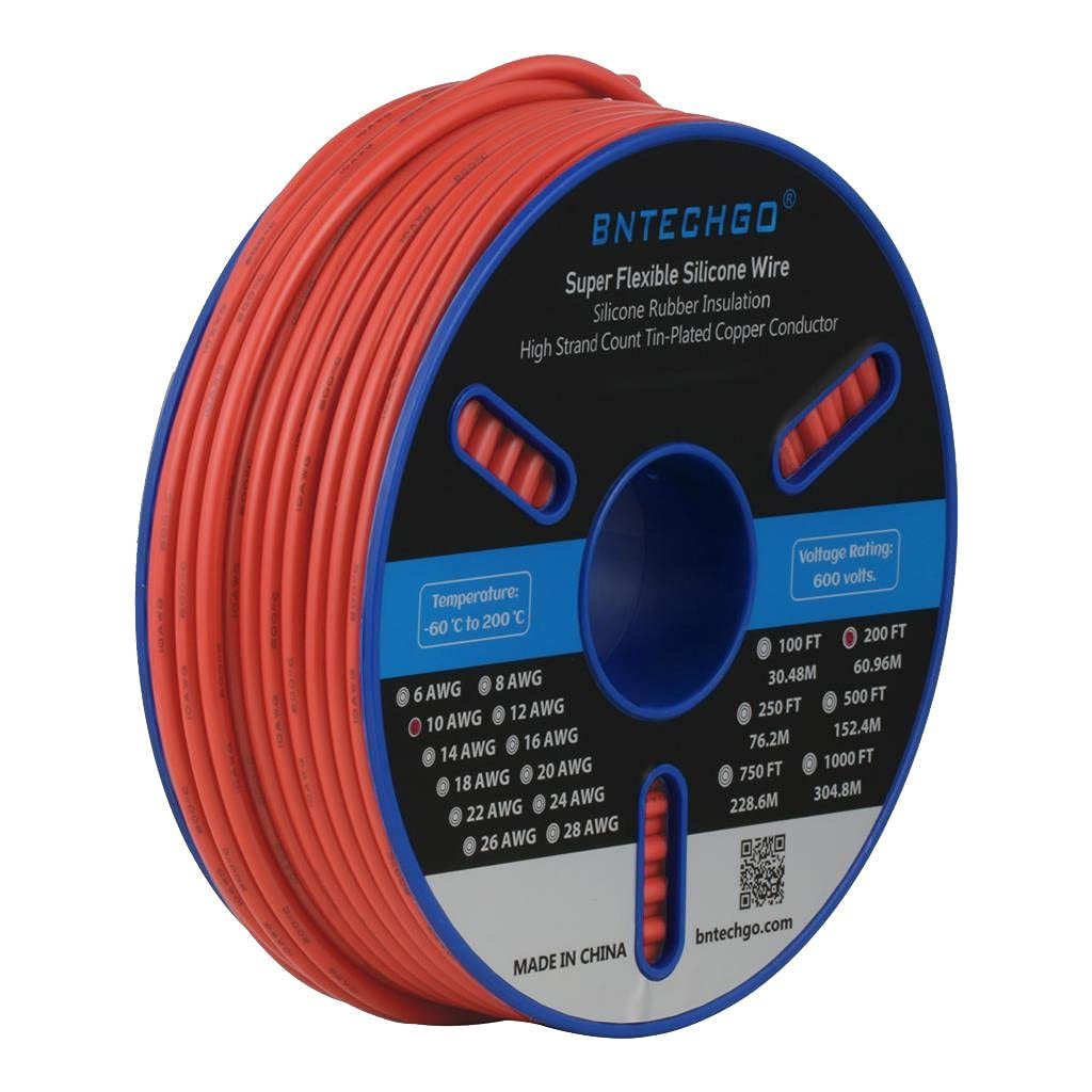 10 Gauge Silicone Wire Spool 250 Ft Black Flexible 10 AWG Stranded Tinned Copper