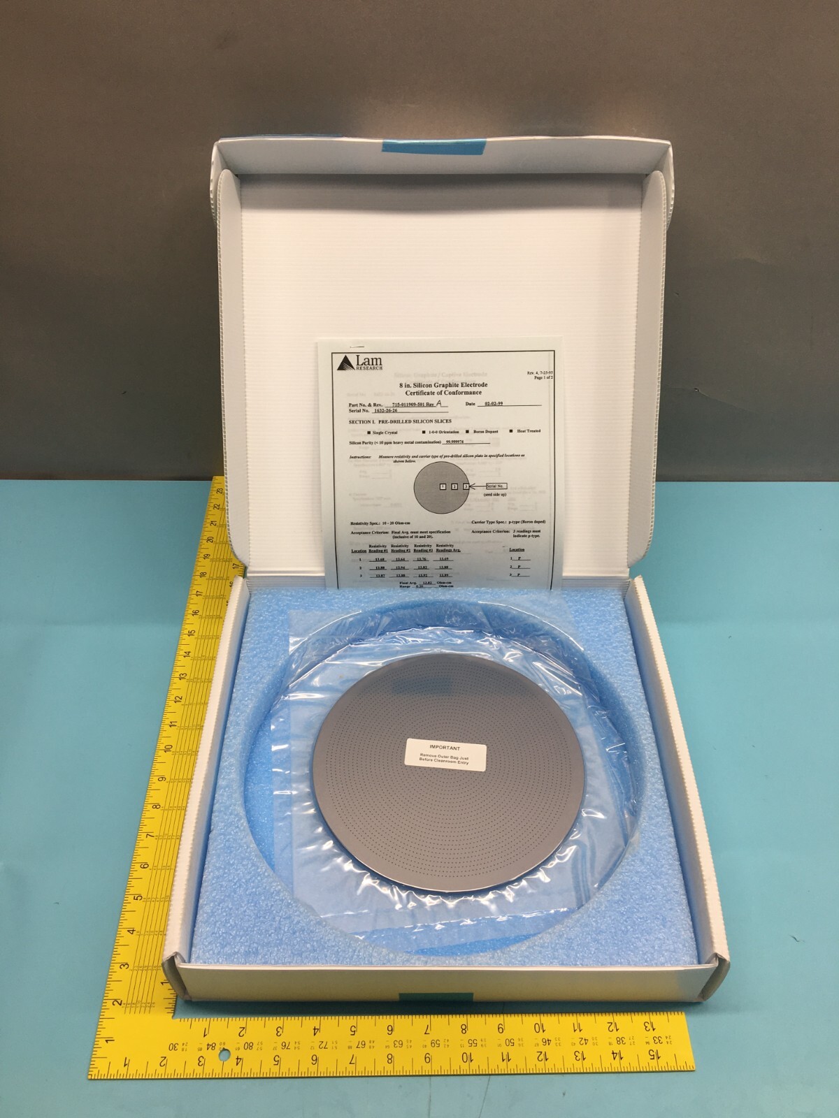 LAM 715-011909-501 PLATE, UPPER ELCTDRODE 8″ POLISHED CAPTIVE, 123496