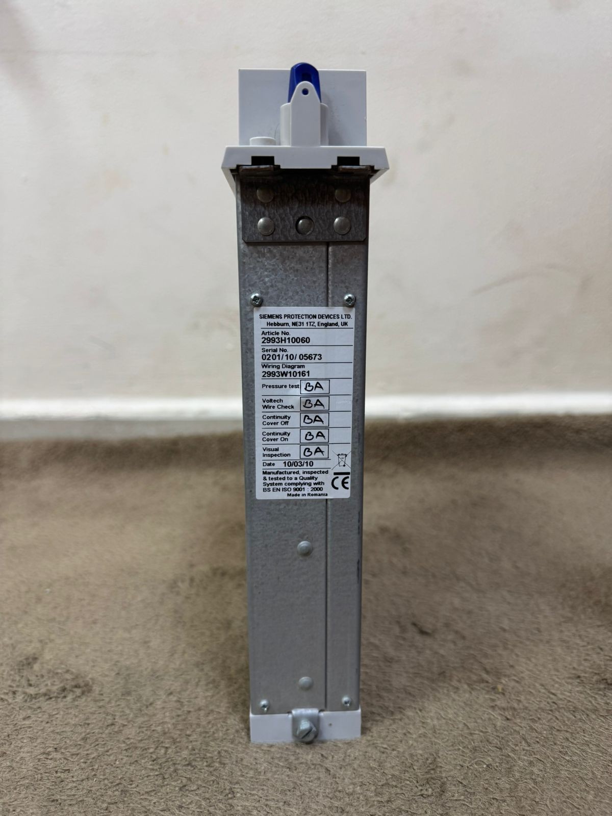 Siemens / Ancillary Equipment 2RMLG 01 / 2993H100 60 / 7XG2220-1AA00-0AA0