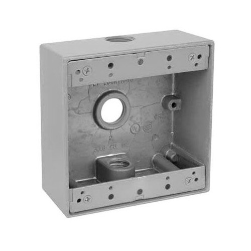 Red Dot 2IH3-1, 1/2″ Hub, 2-Gang,Die-Cast Aluminum, Weatherproof Device Box, 1pc