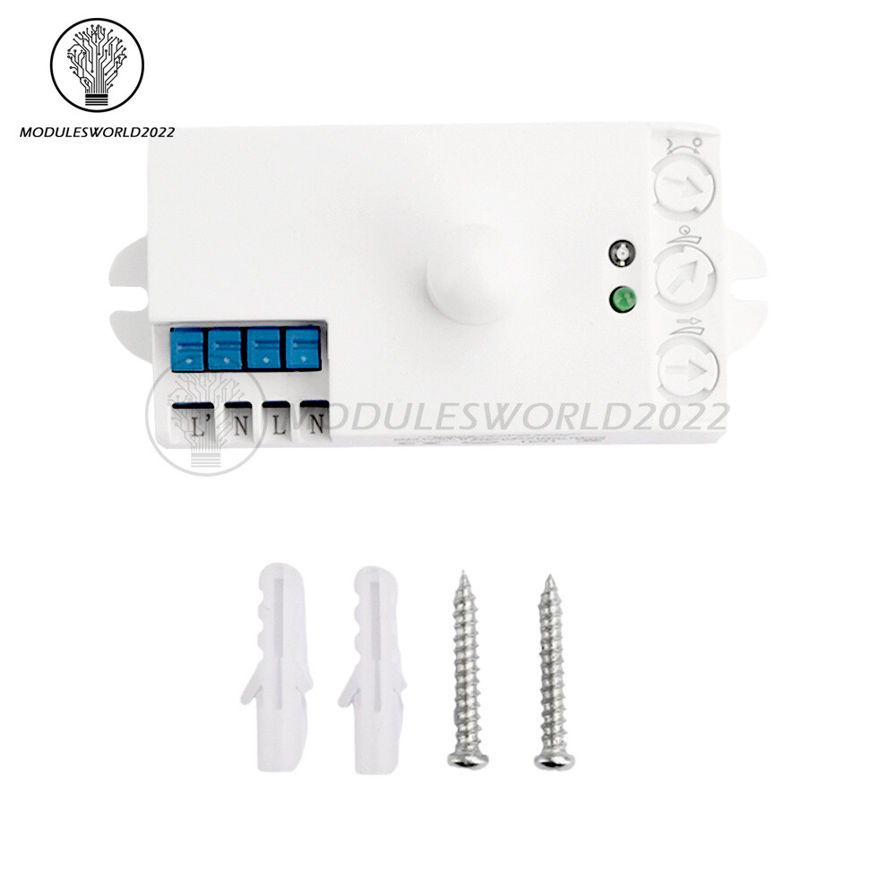 DC12-24V AC110-240V 5.8GHz Microwave Radar Sensor Body Motion HF Detector Switch