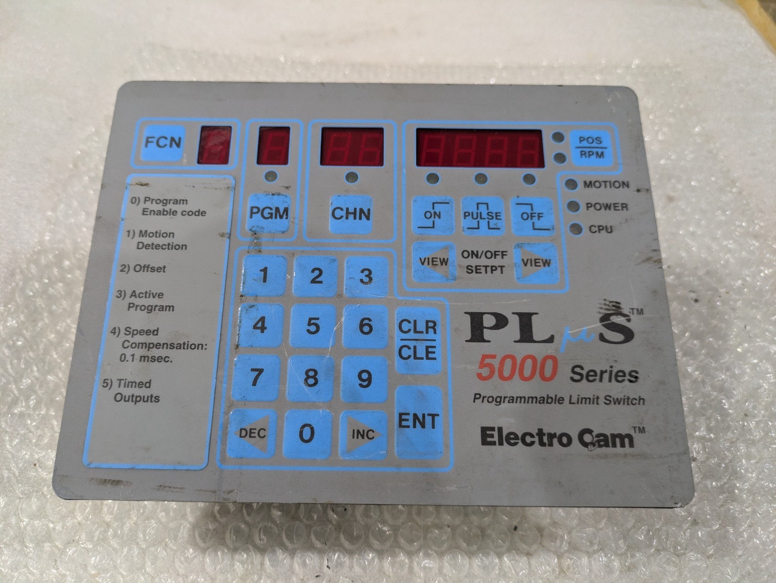 ELECTRO CAM PL 5000 PS-5144-24-P16M09-L 20-30VDC 500MA 1/2AMP 250V SLO-BLO FUSE