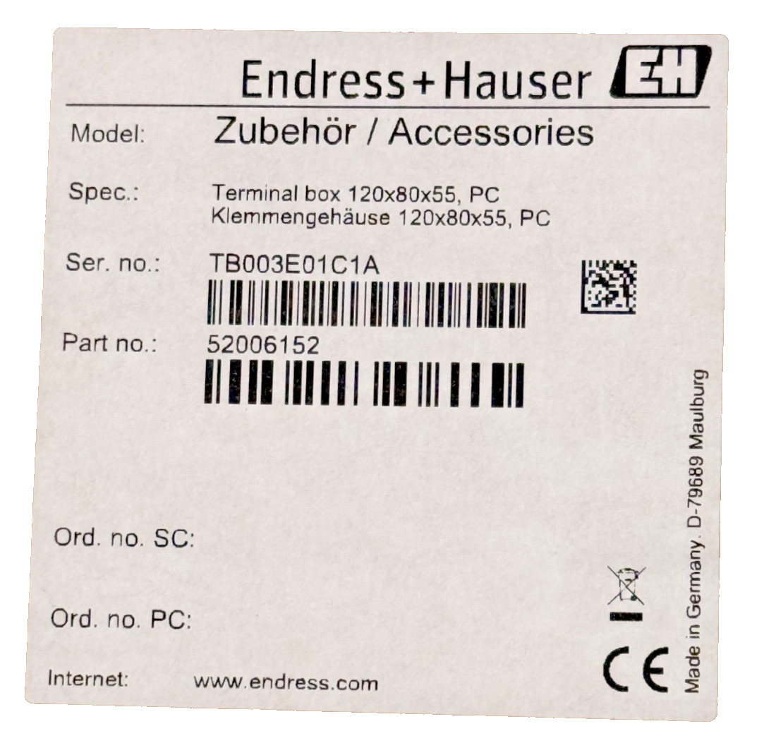 NEW ENDRESS + HAUSER 52006152 TERMINAL BOX