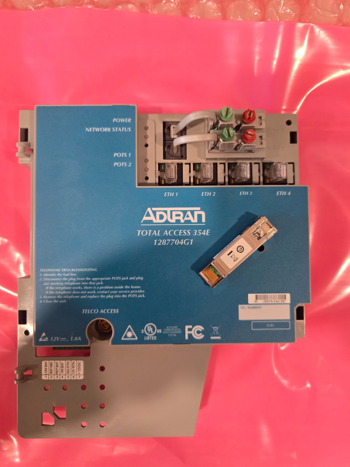 ADTRAN TA354E / 1287704G1 OUTDOOR ONT 2 POTS, 4GE w/ SFP 1200487G20
